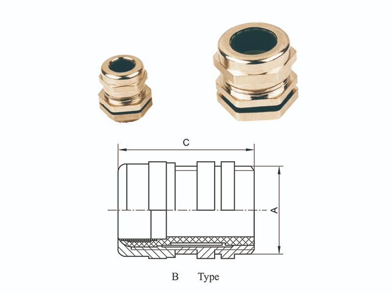 Water dust-proof cable-clamping connector B Type